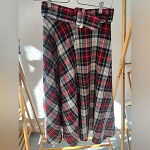 VINTAGE Plaid Maxi Skirt